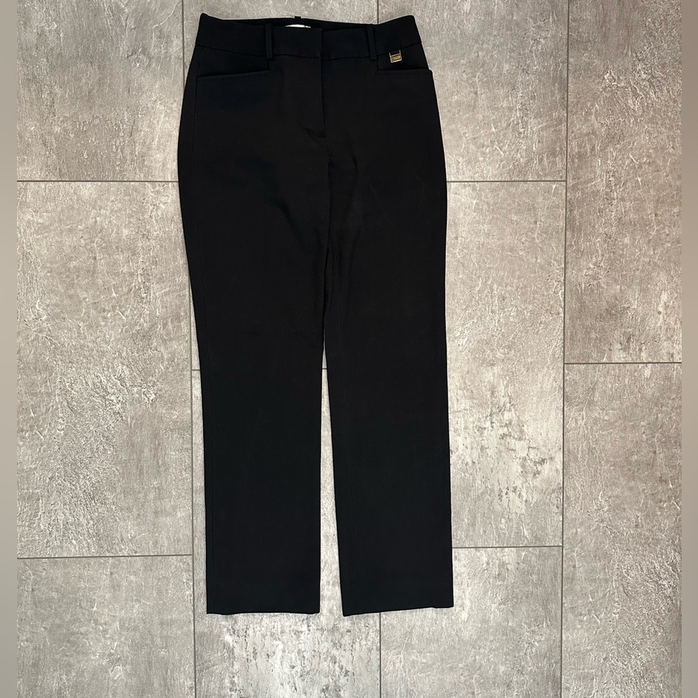 Tahari Levine Black Straight Leg Dress Pants Size 0P VGUC